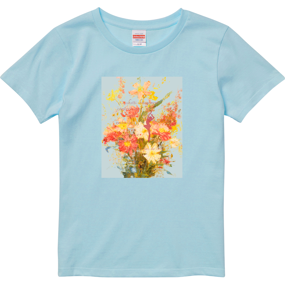 étude バレエpas 花のワルツTシャツ(ライトブルー)妖精ピンク