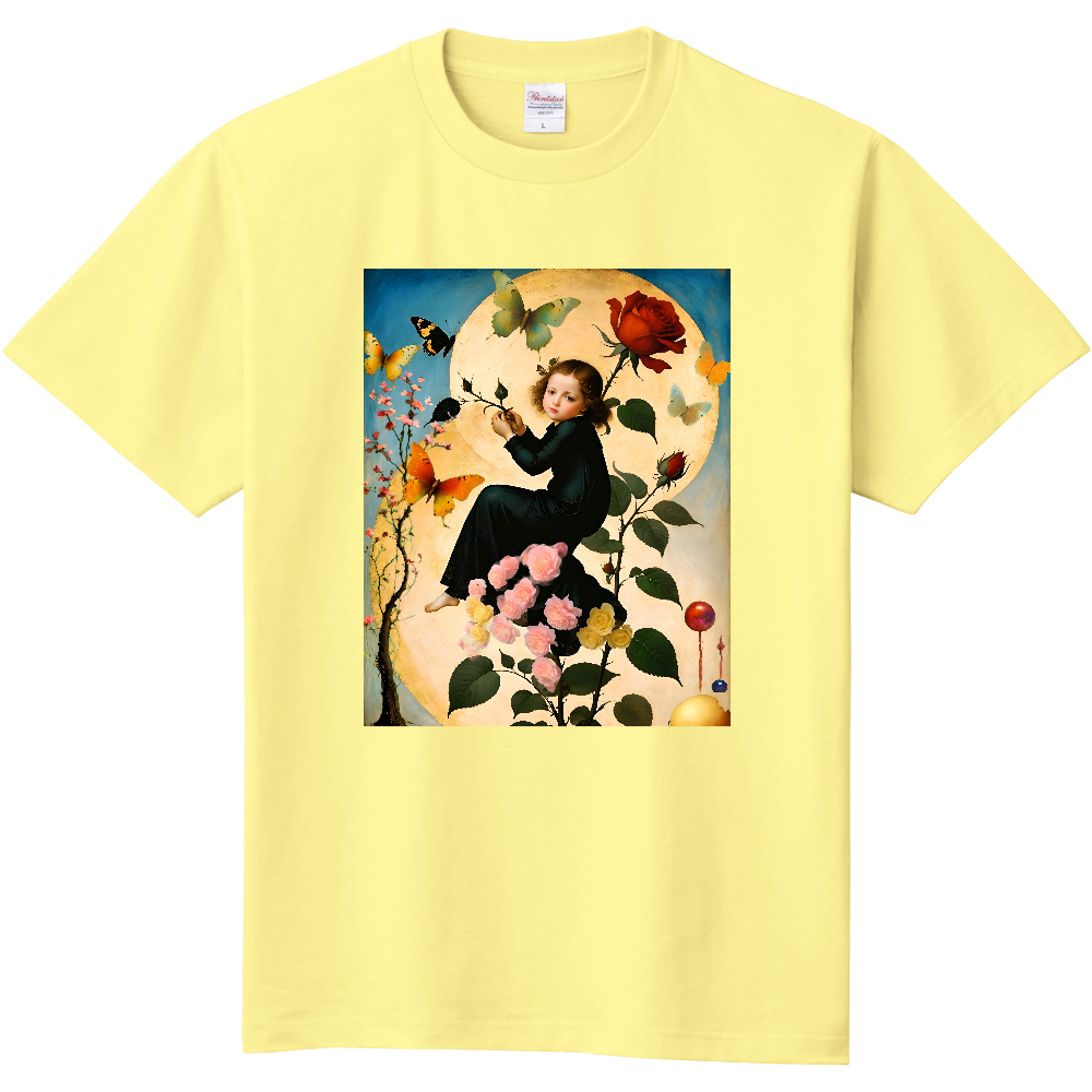 kiramoffキッズTシャツ【薔薇と少女】