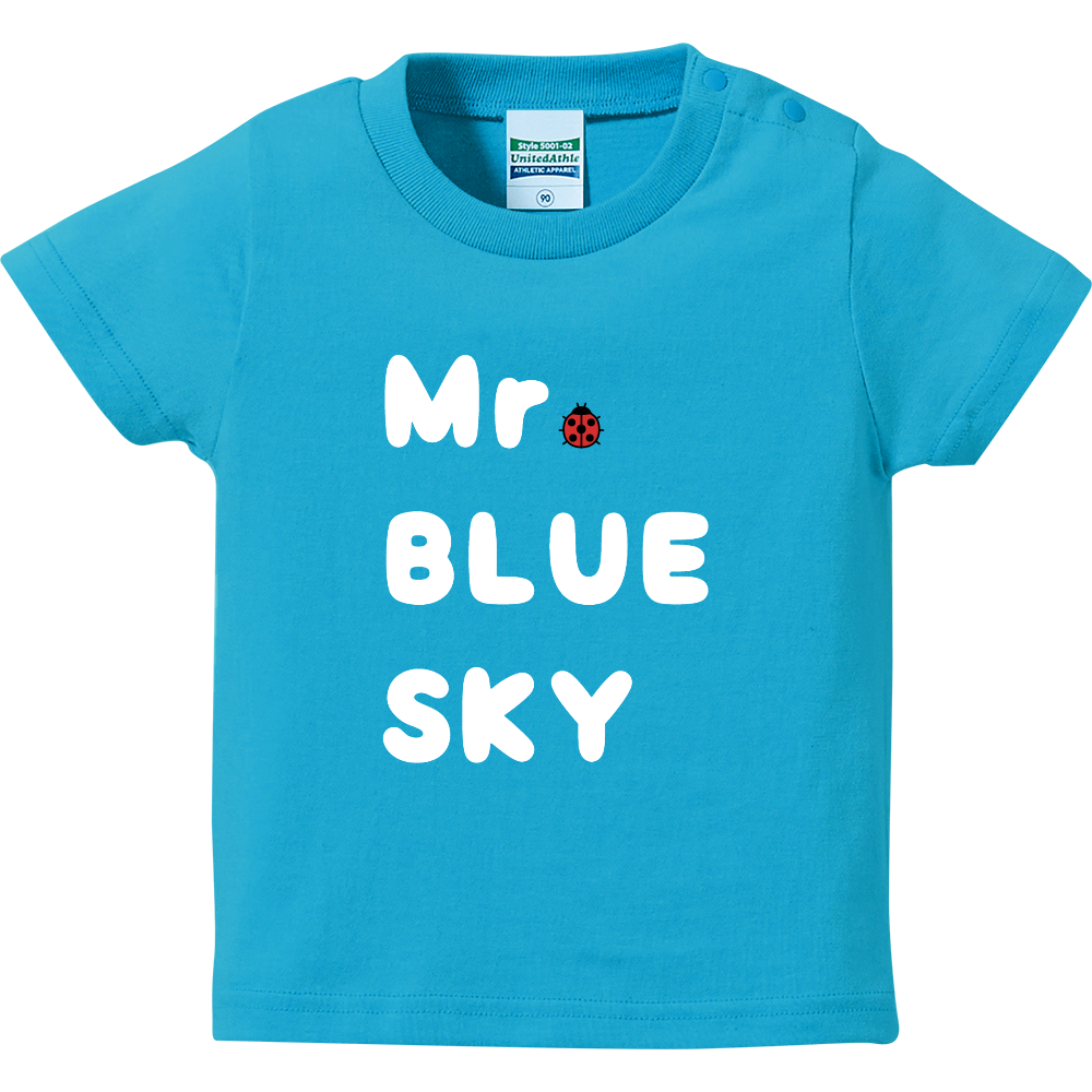 ベビーMr. BLUE SKY（ミスター・ブルー・スカイ）ハイクオリティーベビーTシャツ（ターコイズブルー）