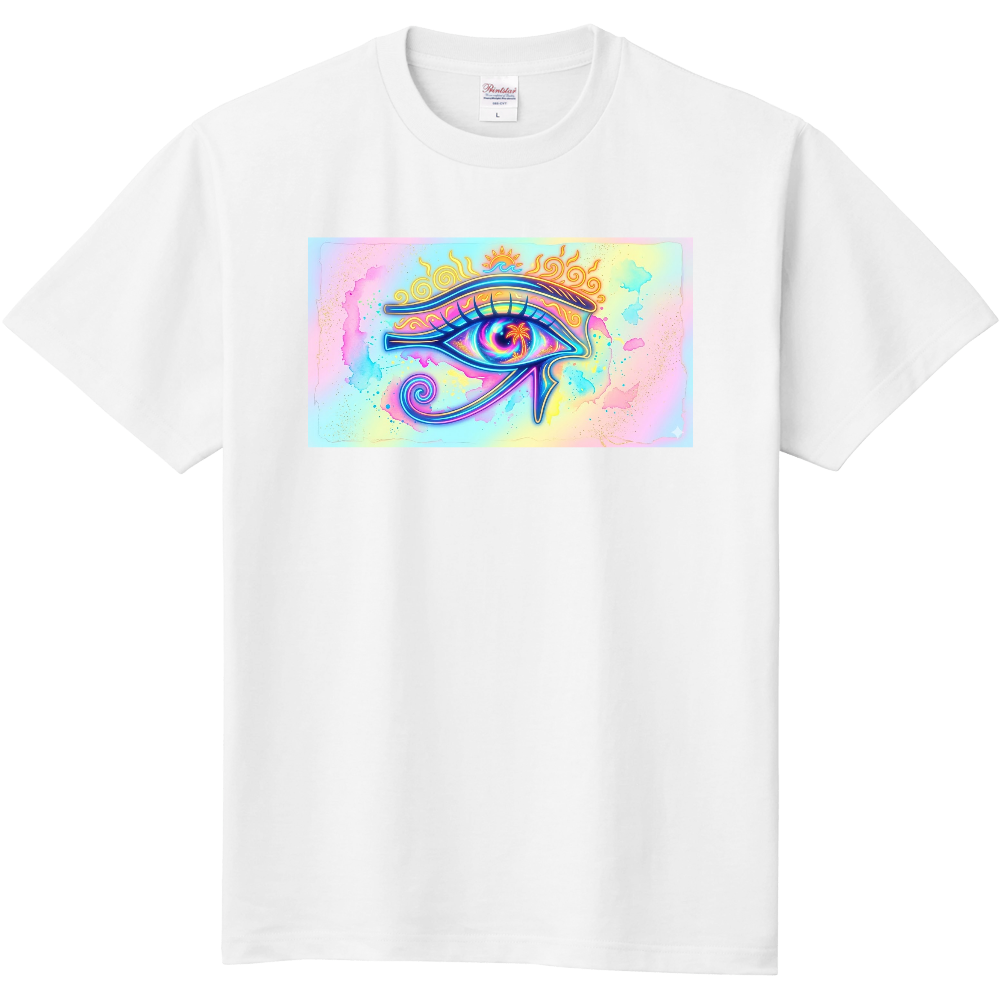 神秘のネオンアイTシャツ|夏色トライバルデザイン