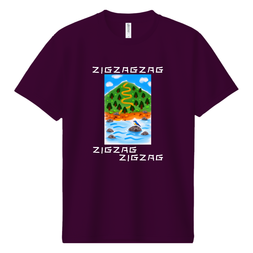 ジーグザグザグジグザグジグザグTシャツ(ルリビタキVer.)