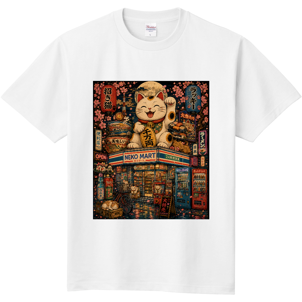 ラッキーコンビニ 招き猫 浮世絵 日本