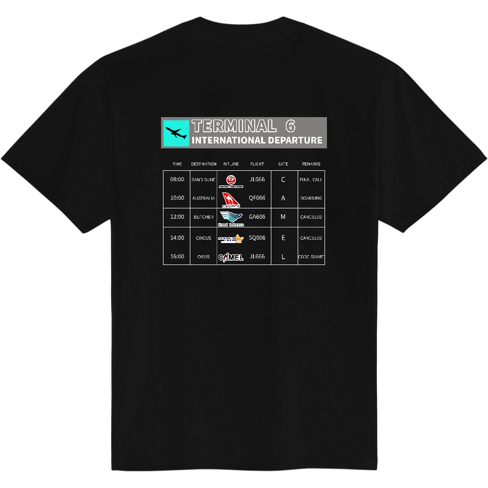 案内表示Ｔシャツ＜カラー・背面＞