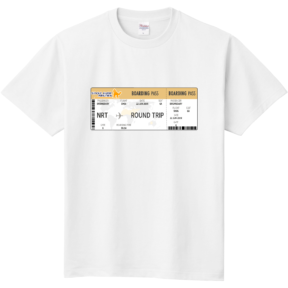 エアチケットＴシャツ＜ノーマル・水平・前面＞