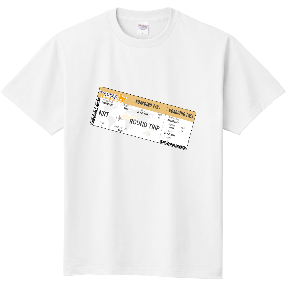 エアチケットＴシャツ＜ノーマル・15度・前面＞