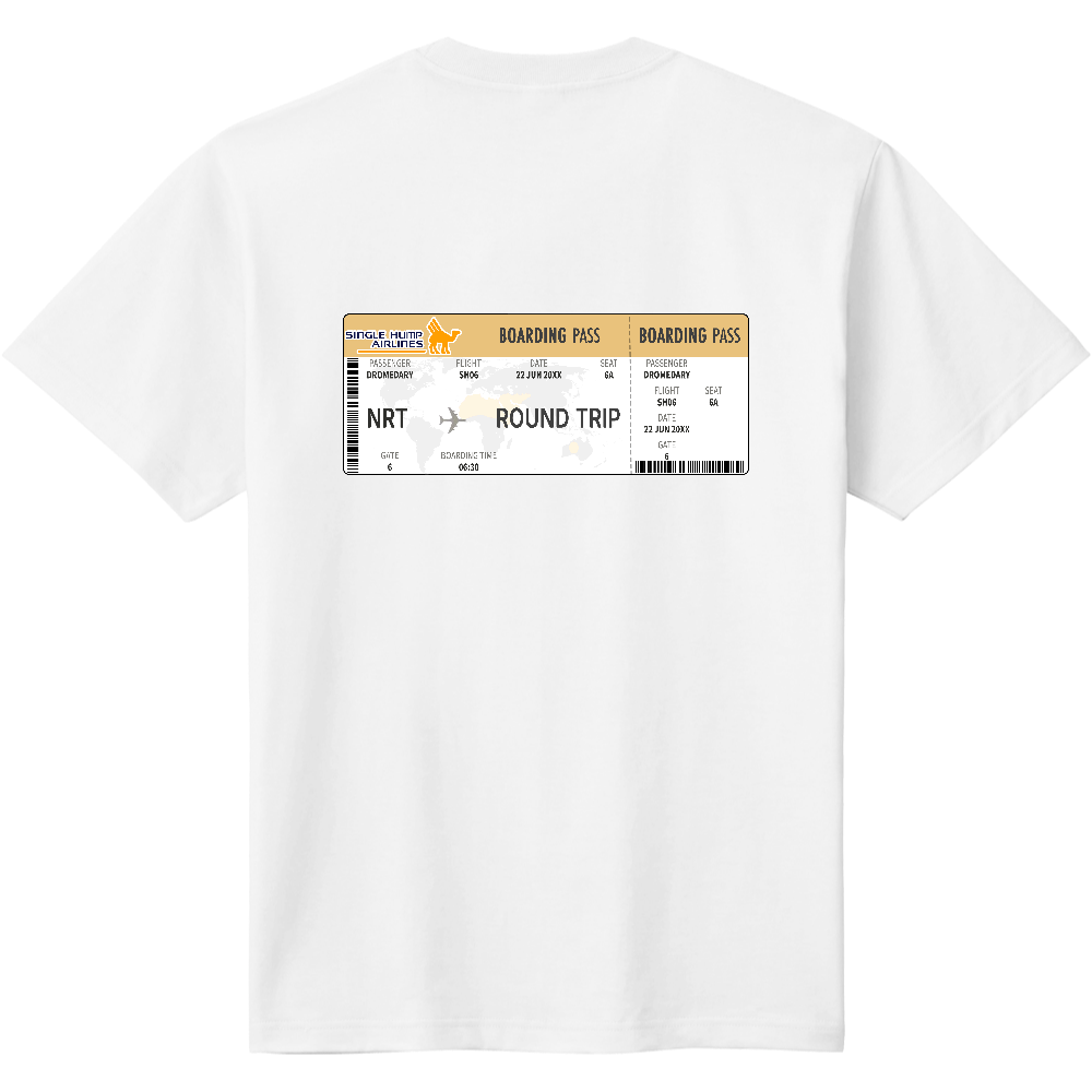 エアチケットＴシャツ＜ノーマル・水平・背面＞