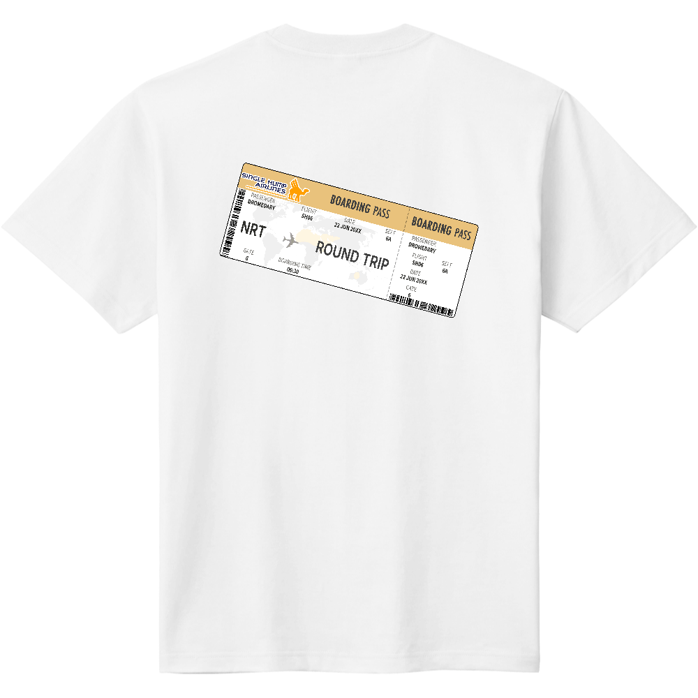 エアチケットＴシャツ＜ノーマル・15度・背面＞