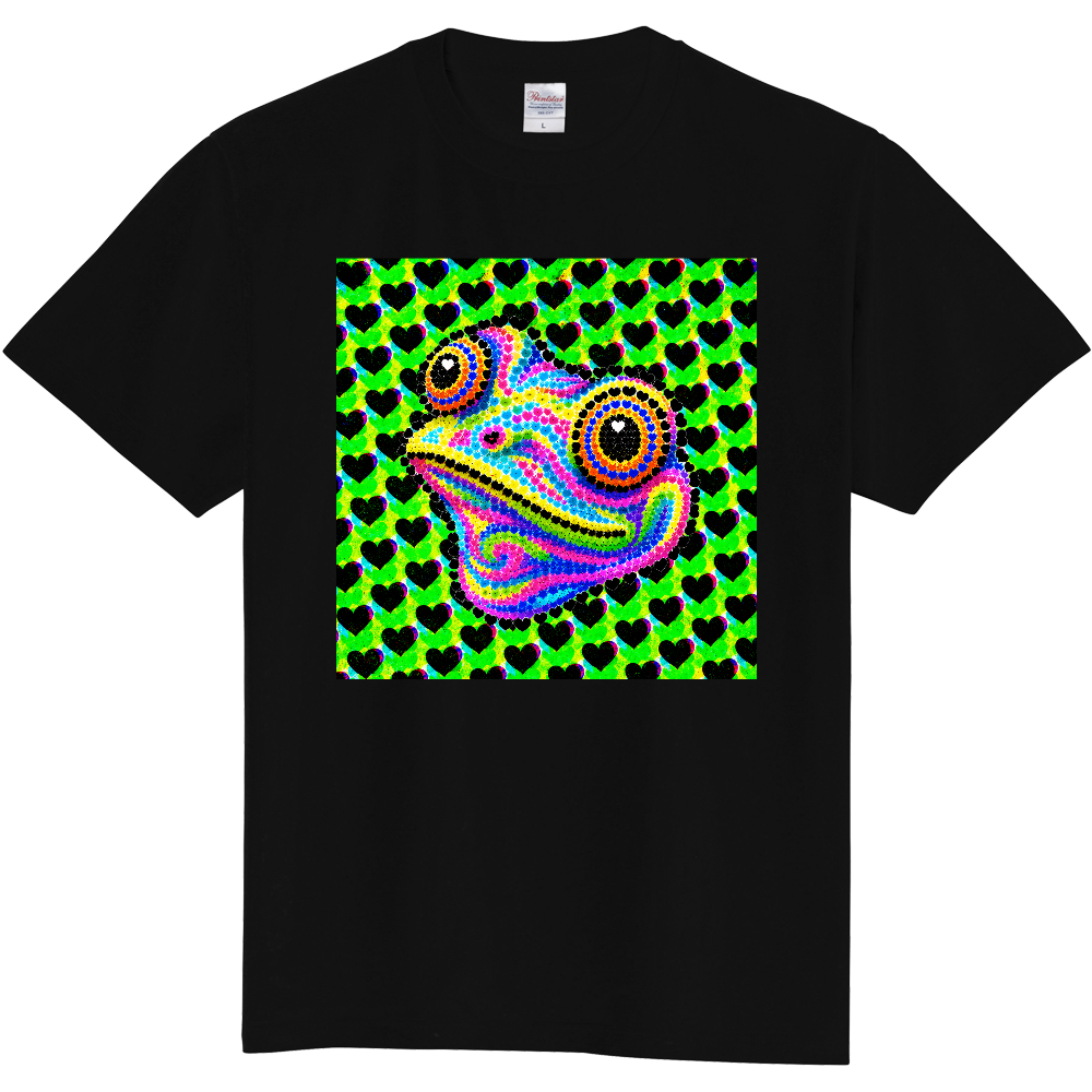 LSD4「RAZOR&COKE」604 Psychedelic Animal カエル グラデーションカラーハーフトーン ブラックハートバック