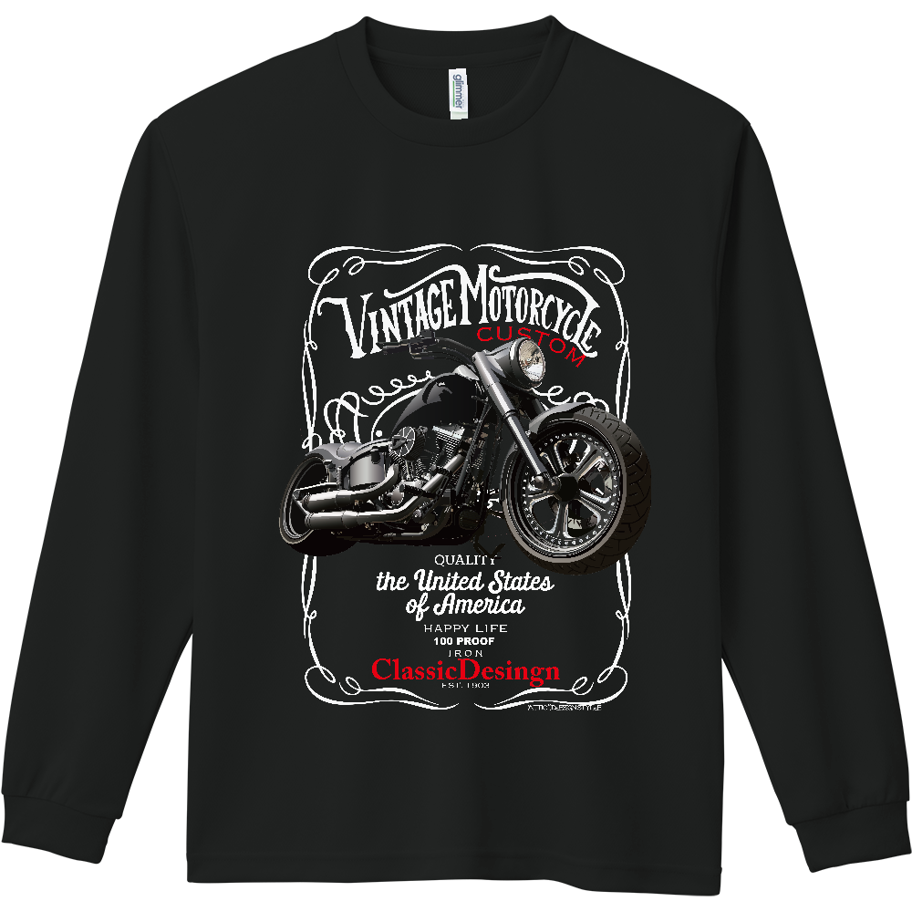 ドライロンT ジャックラベルにヴィンテージバイク(Jack Daniel's label onVintage bike )