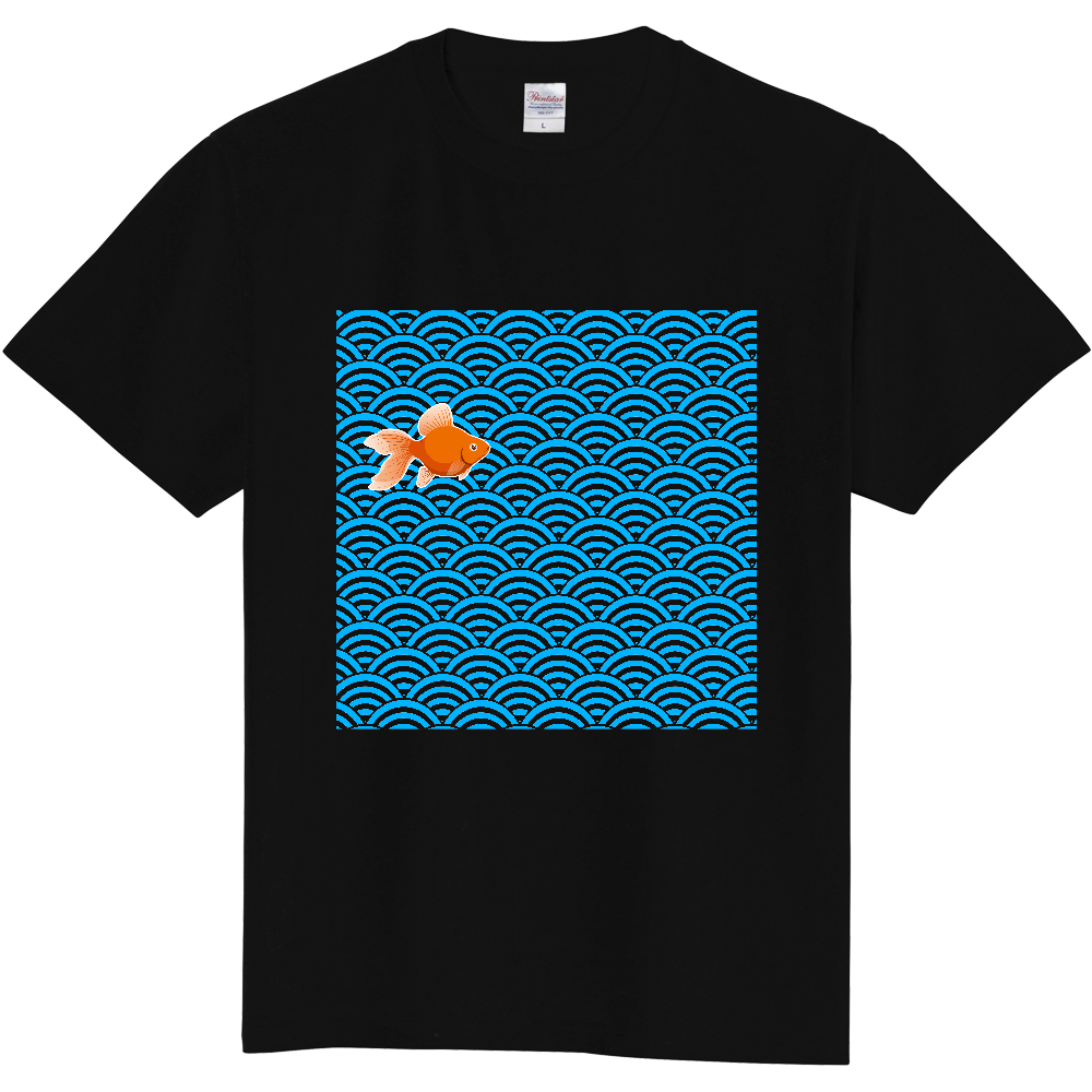 金魚 Tシャツ<青海波透過・前面>