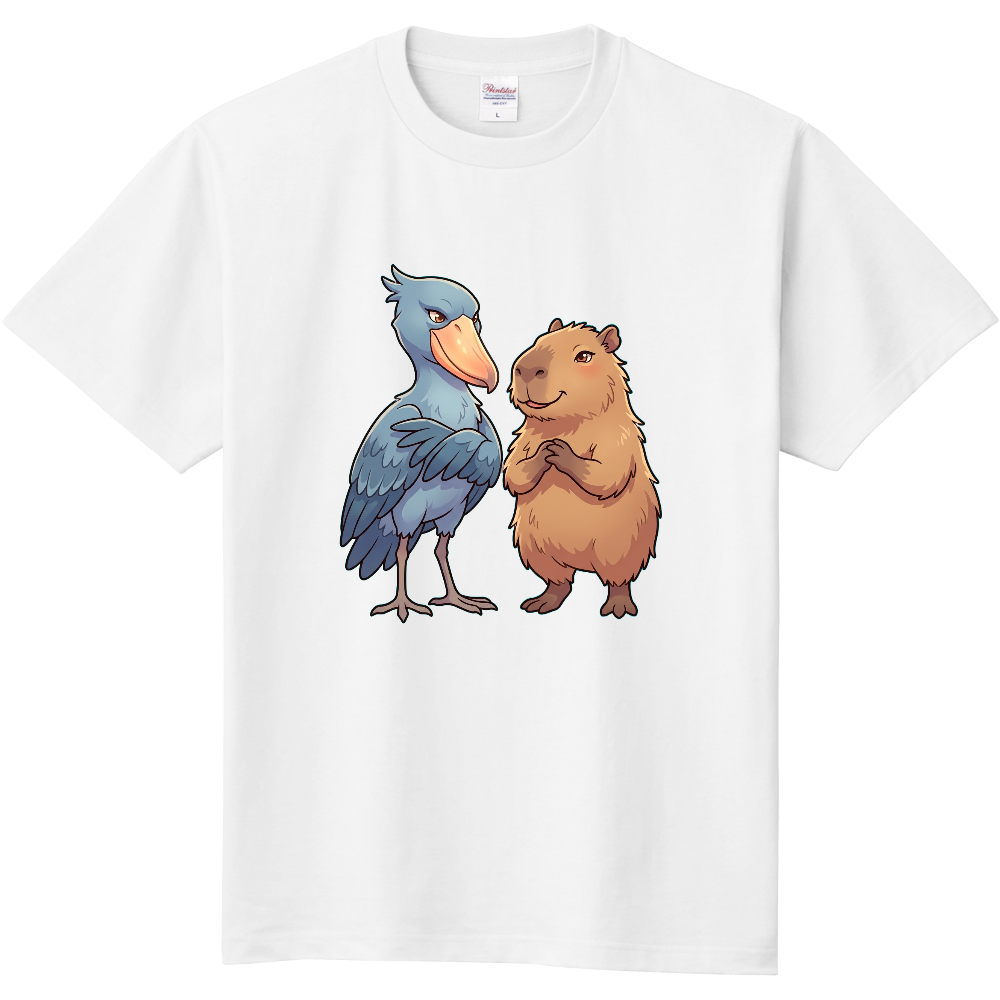 ハシビロコウとカピバラ