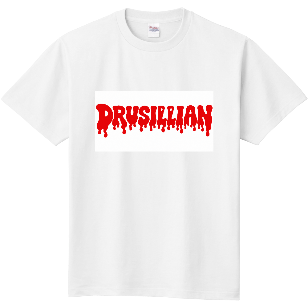 DRUSILLIAN 白ロゴ 赤文字