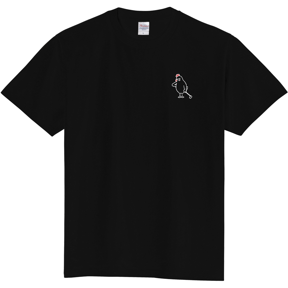 定番黒Tシャツ　ニワトリ　だるちき　B