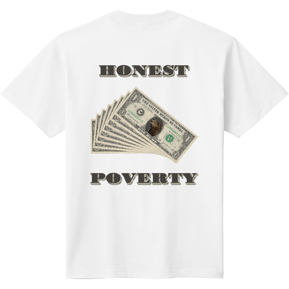 1ドル紙幣風Ｔシャツ＜複数・背面＞