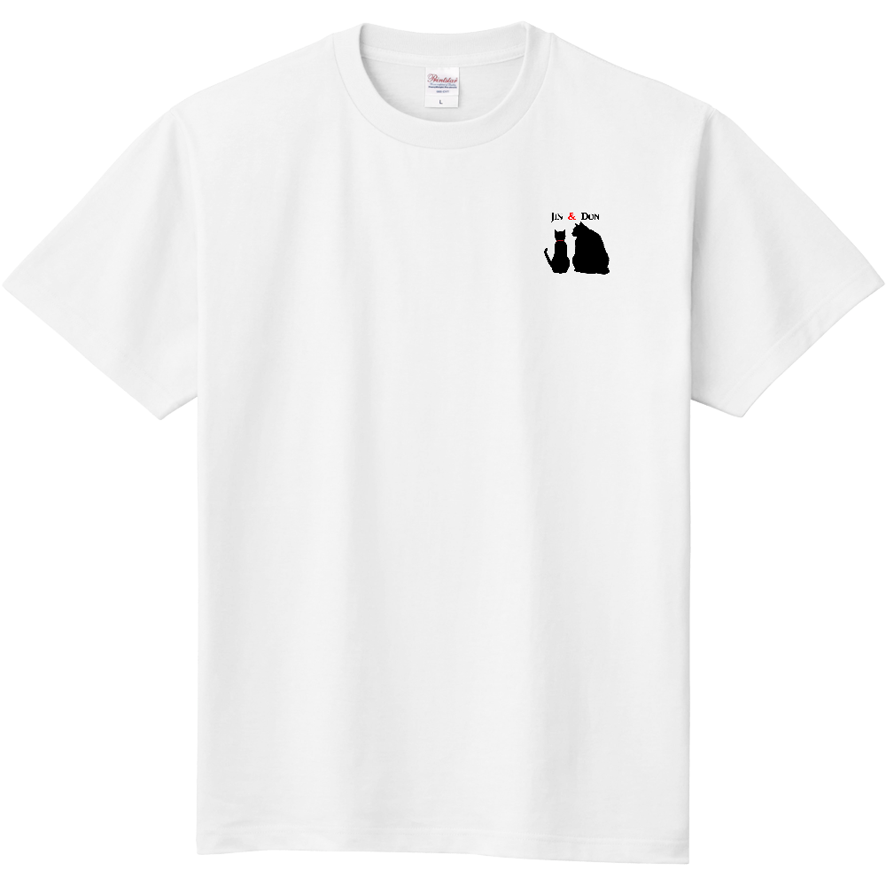 Jin&Don 黒猫ワンポイントTシャツ