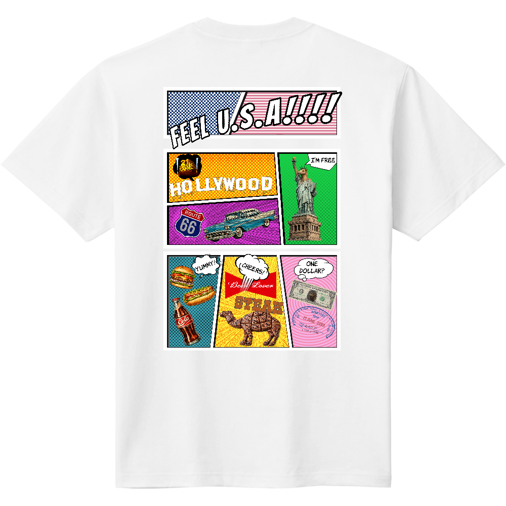 アメリカTシャツ<アメコミ風・背面>