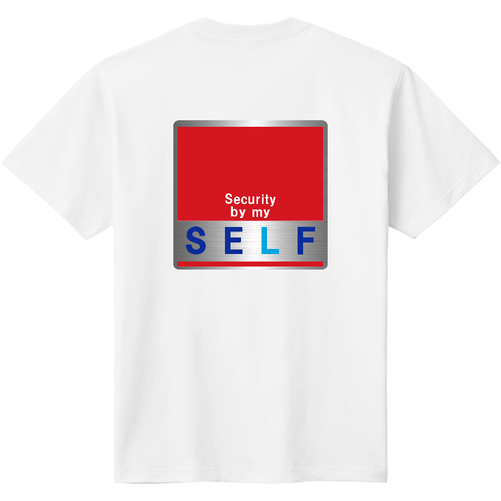 セコム風Tシャツ<ステッカー・背面>