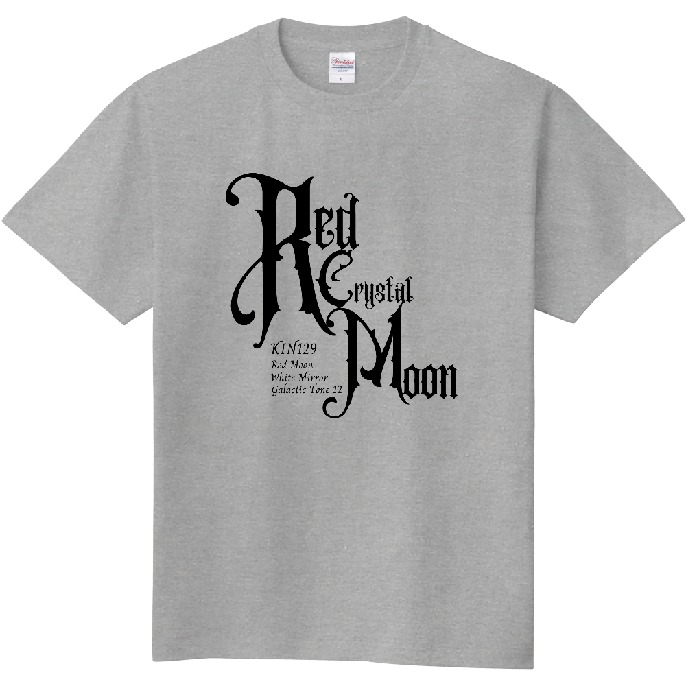 赤い水晶の月Tシャツ(グレー)RedCrystalMoon(GR)