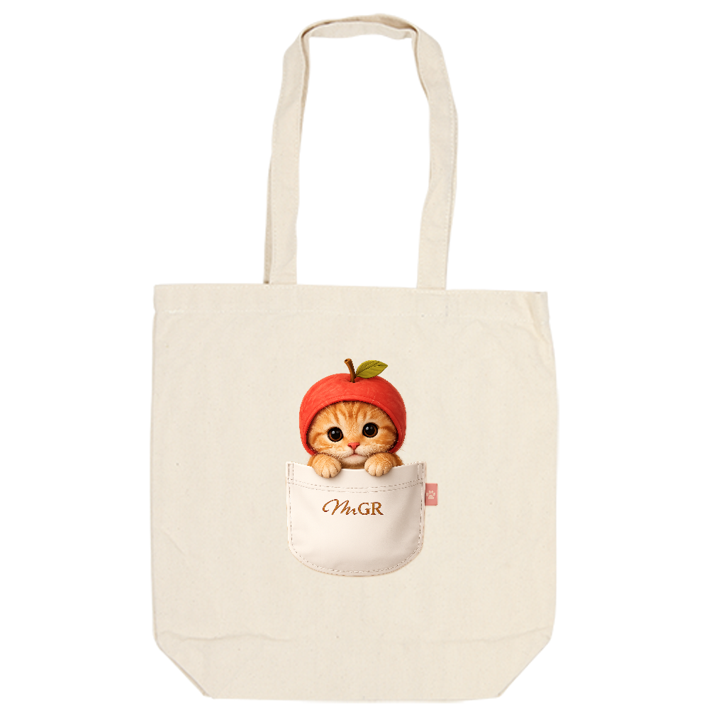 リンゴ帽子のベビ茶トラ ポケットver.