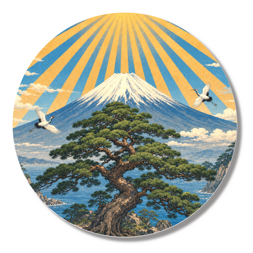 【安全ピン型】日本人バッジ/松(文字なし・44mm)