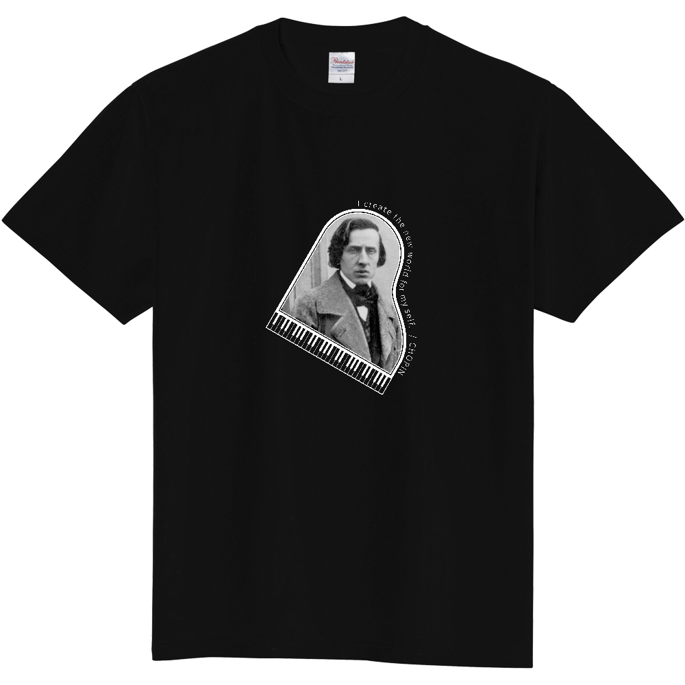 ピアノTシャツ<ショパン・前面>
