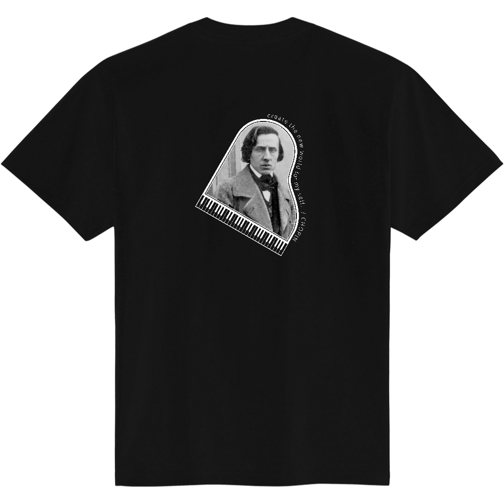 ピアノTシャツ<ショパン・背面>