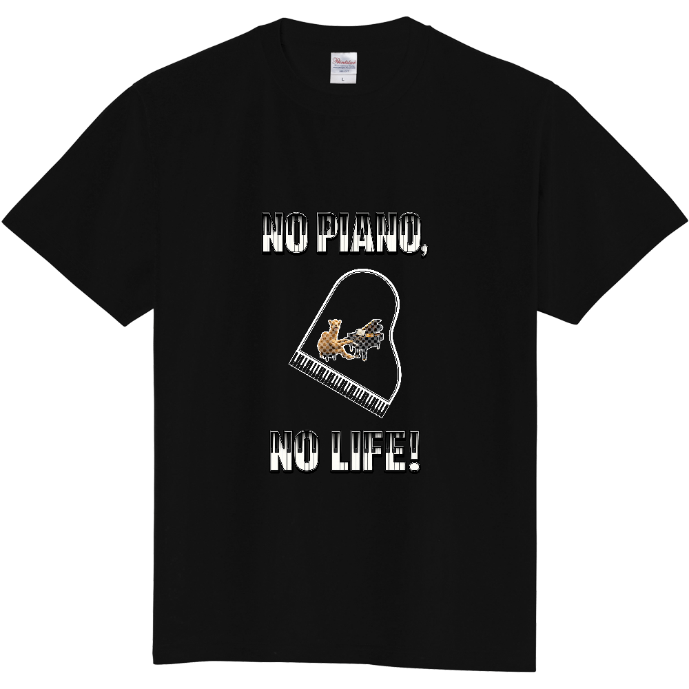 ピアノTシャツ<ポップ・前面>