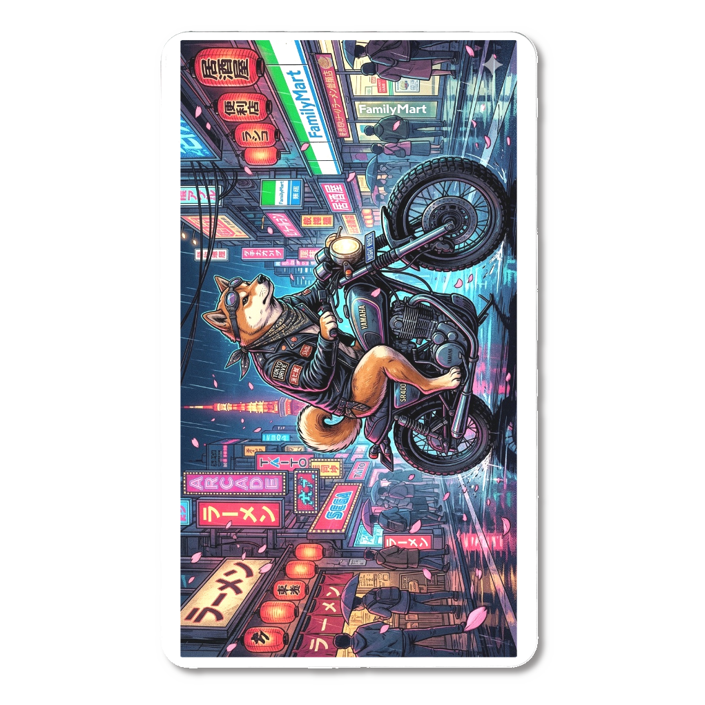 柴犬ライダー東京ネオン浮世絵　急速充電モバイルバッテリー5000mAh