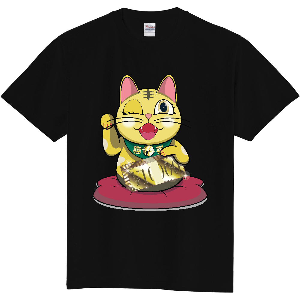 【商売繁盛・金運ハック】10,000円札束ホールド招き猫B - GOLD Edition -