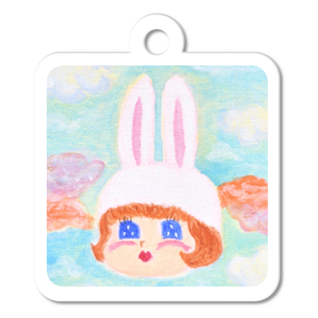 わたぐもウサギ　アクリルキーホルダー