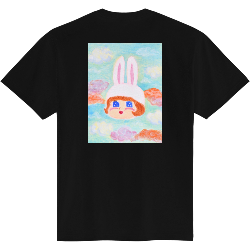 わたぐもウサギ バックプリントTシャツ