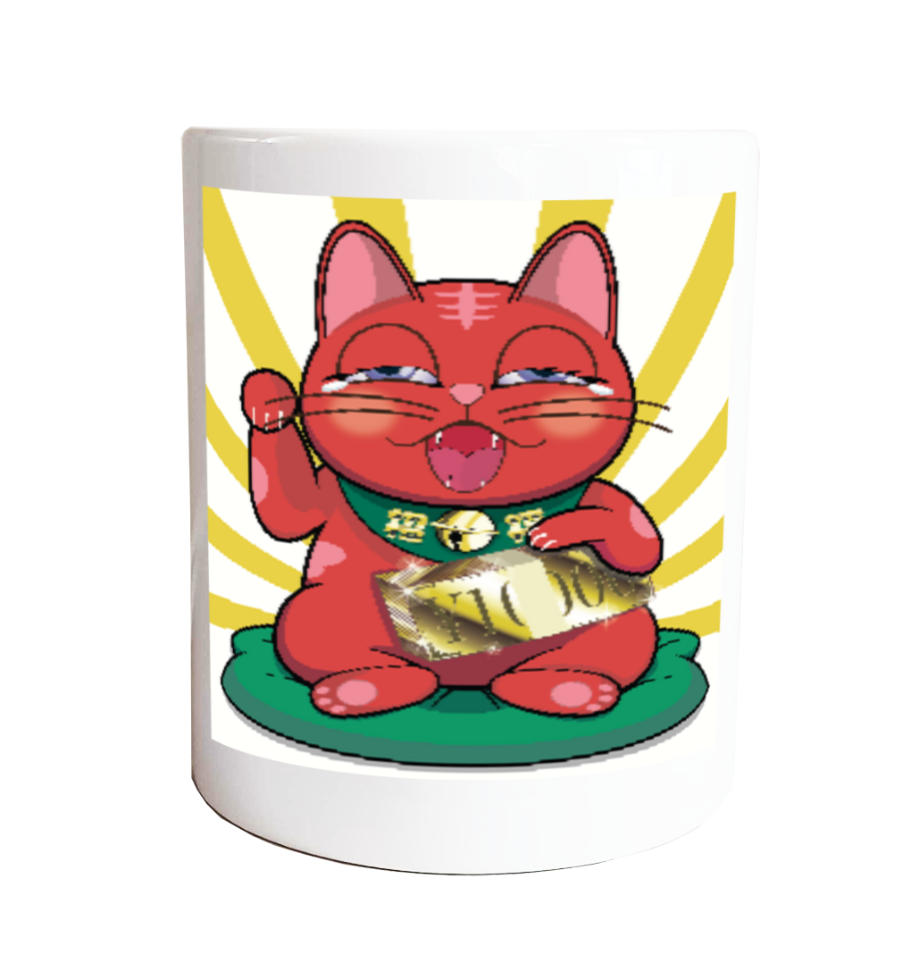 【商売繁盛・金運ハック】10,000円札束ホールド招き猫 - RED Edition - マグカップ