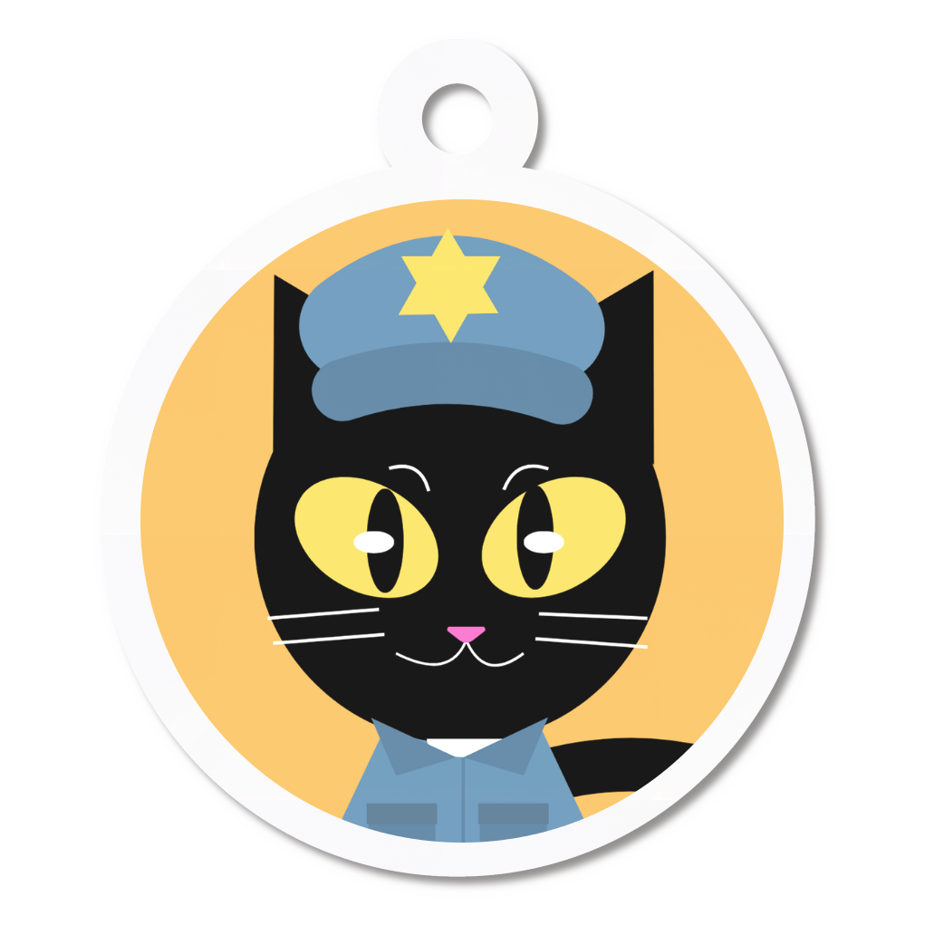 【アクリルキーホルダー 4cm】黒猫のユニティ(作業員)