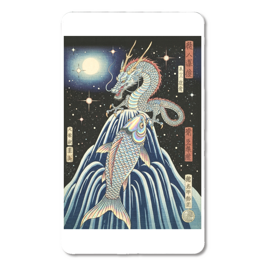 宇宙龍神鯉の滝登り　開運浮世絵　急速充電モバイルバッテリー5000mAh