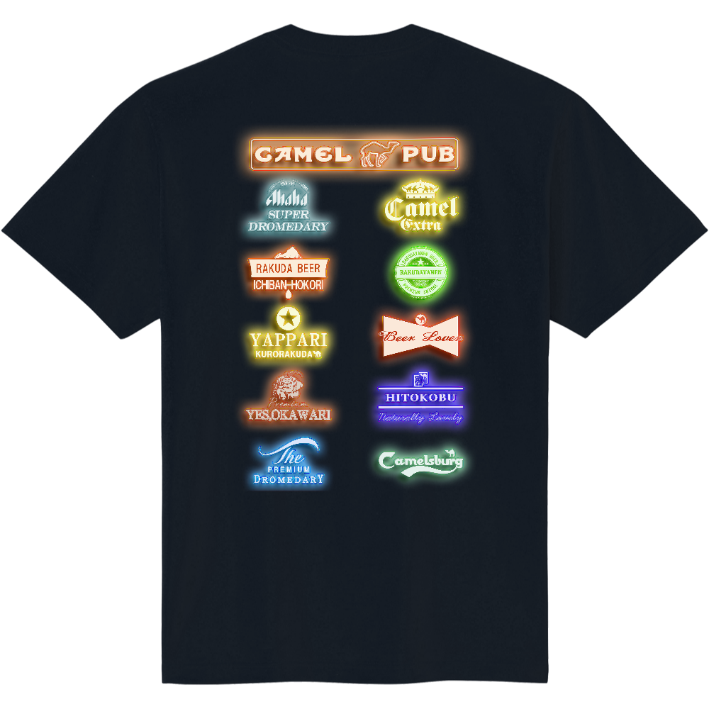 ネオン風Ｔシャツ＜Camel Pub・背面＞