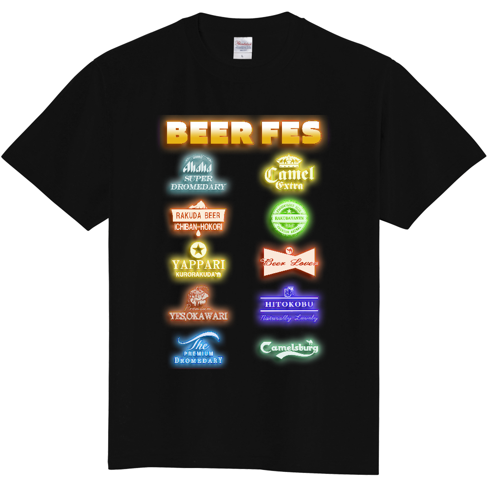 ネオン風Tシャツ<BEER FES・前面>