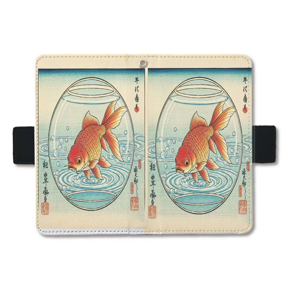 金魚浮世絵　スマホ手帳ケース(汎用マルチスライド式パーツ) M