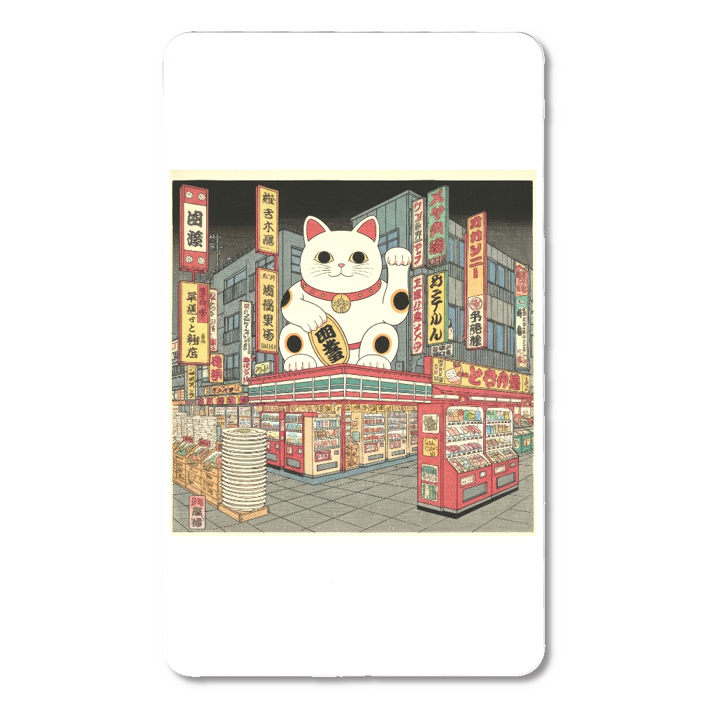 招き猫東京コンビニ浮世絵 急速充電モバイルバッテリー5000mAh