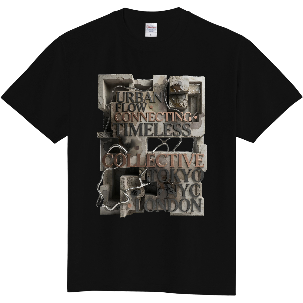 アーバングラフィティ ストリートアート立体グラフィックTシャツ