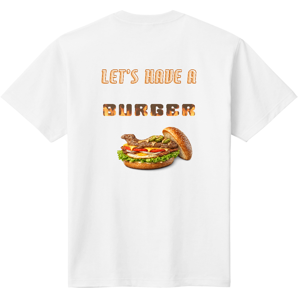 ハンバーガーTシャツ<仕上がり・背面>