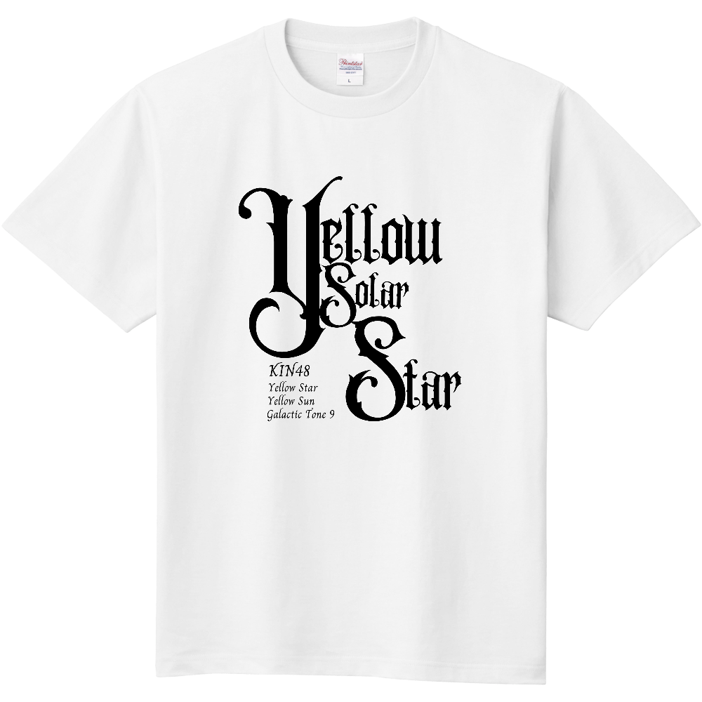 黄色い太陽の星 Tシャツ(黒) Yellow Solar Star(BK)