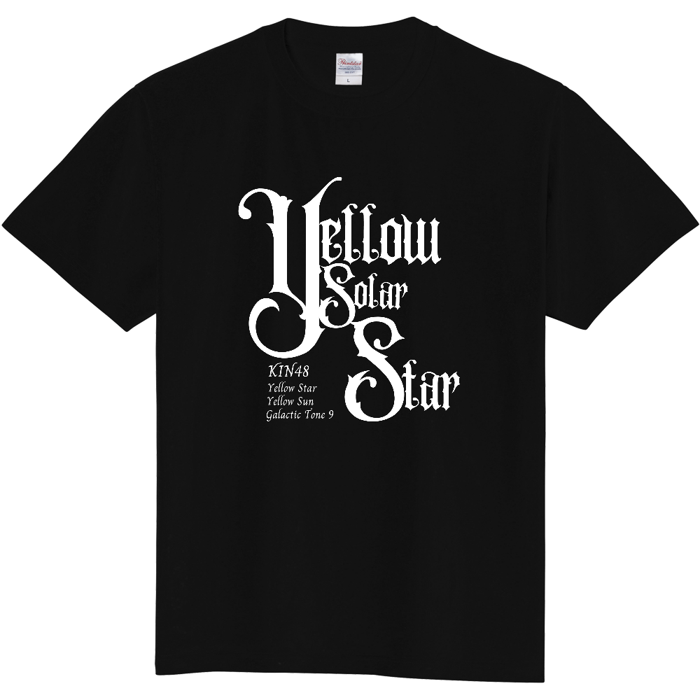 黄色い太陽の星 Tシャツ(黒) Yellow Solar Star(BK)