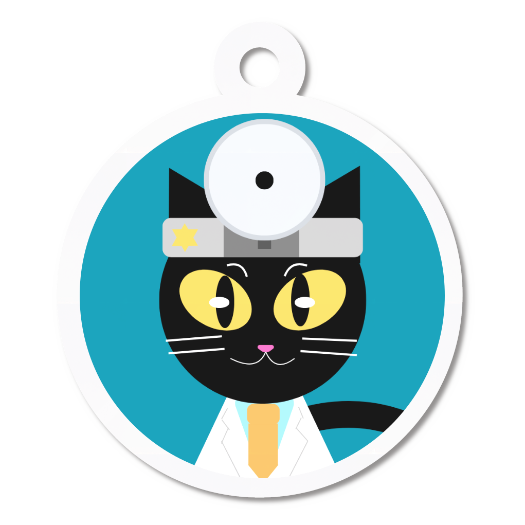 【アクリルキーホルダー 4cm】黒猫のユニティ(ドクター)