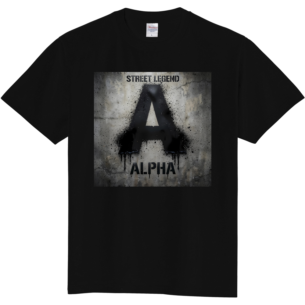 【ストリートレジェンドALPHAロゴ コンクリート立体グラフィックTシャツ】