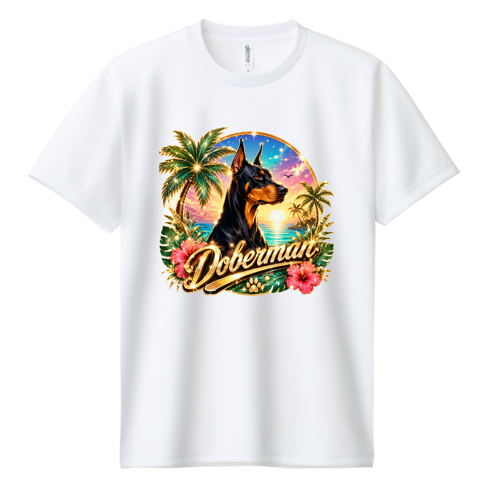 ドーベルマンドライTシャツ 第七弾 TROPICAL MAJESTY(トロピカル・マジェスティ) ― 南国に君臨する、気高き王者。―