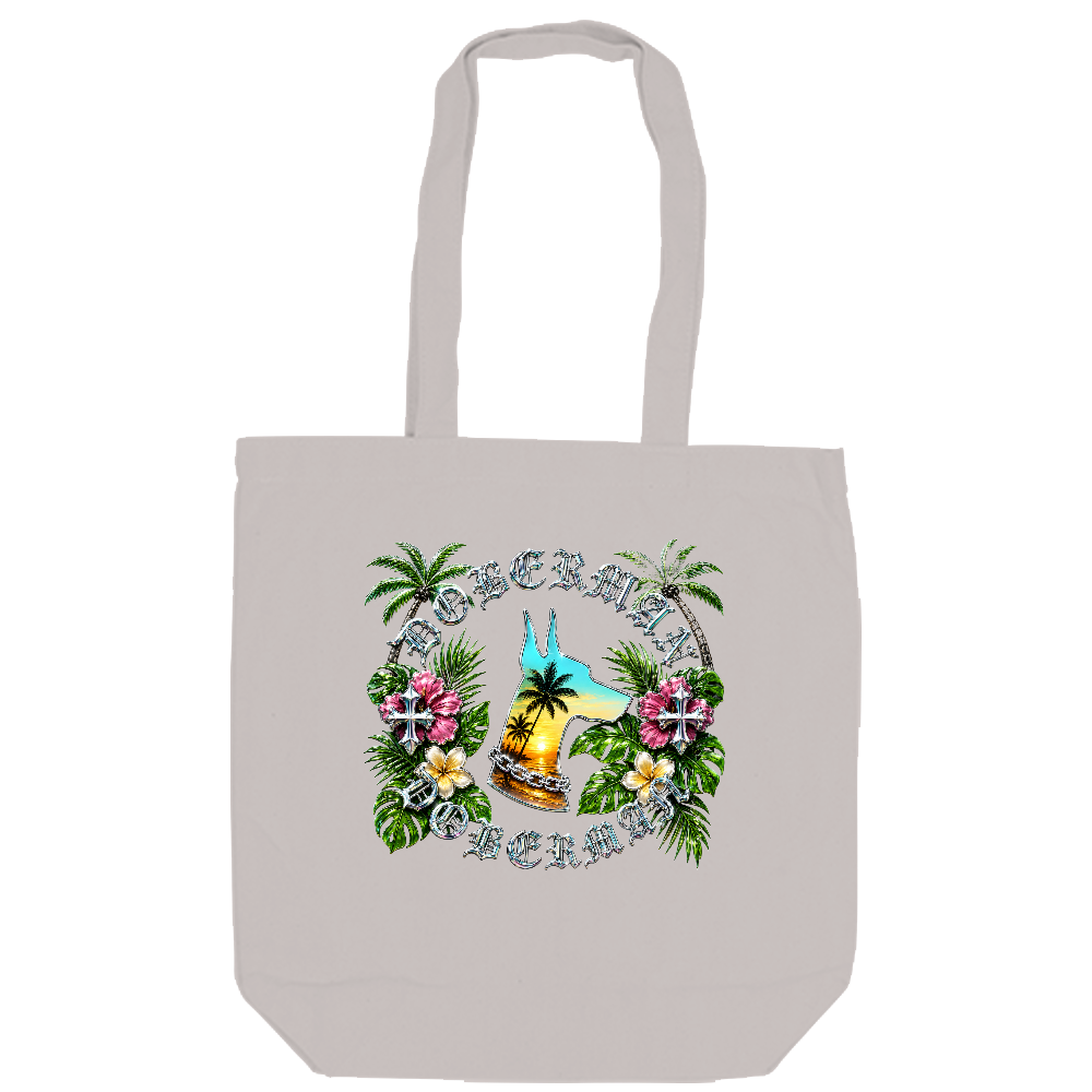 Aloha Guardian Tote – Tropical Doberman Edition 「大切な人を守り、絆を大切にする南国の守護者」