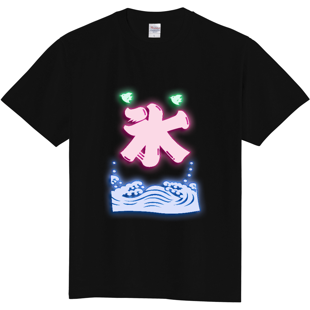 かき氷Tシャツ<ネオン図柄・前面>