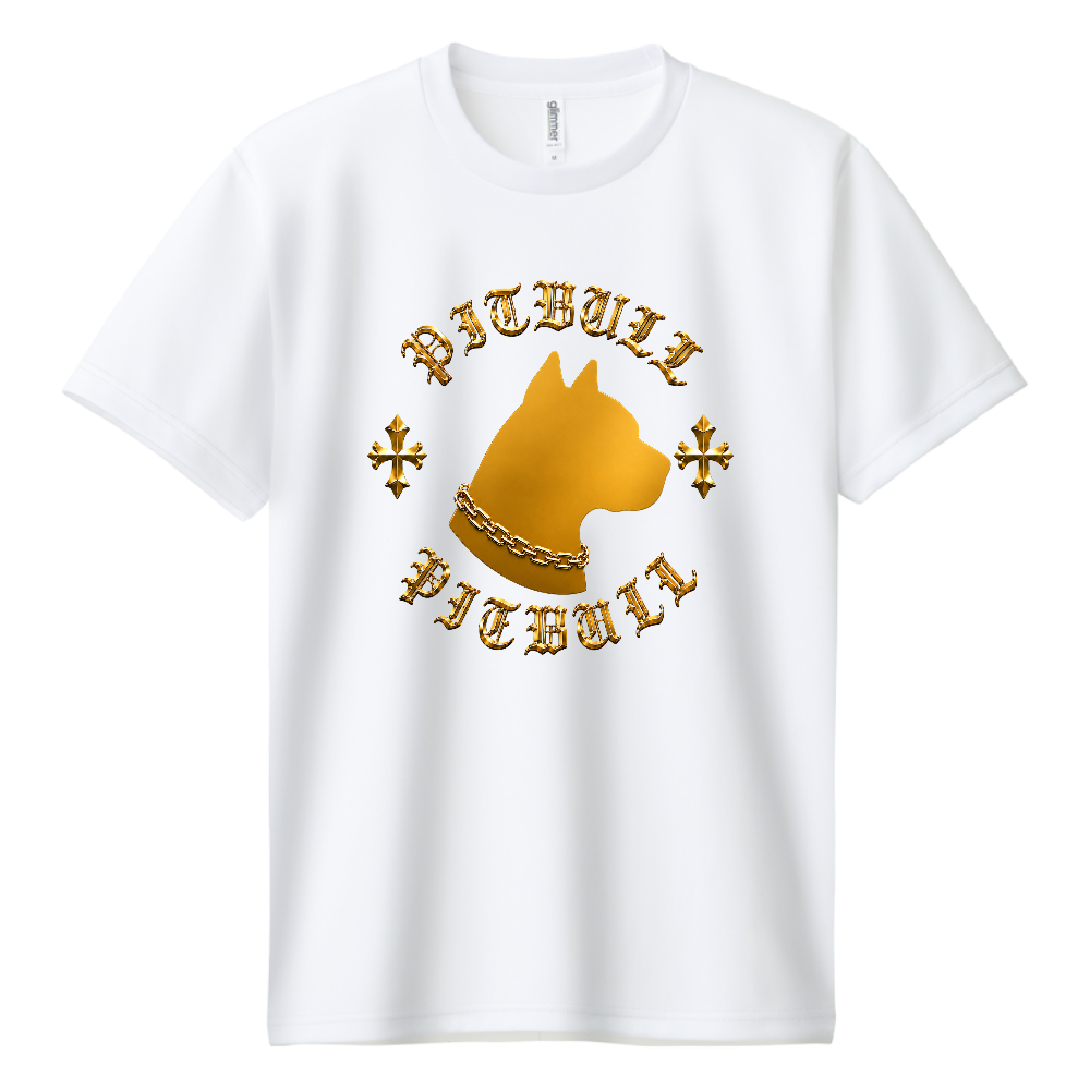 PITBULL AUREX DRY TEE – First Edition – 名前の意味 **AUREX(オーレックス)は、ラテン語のAurum(黄金)**と、王者・頂点をイメージした響きを組み合わせたオリジナルネーム。 無駄を削ぎ落としたシンプルなシルエットに、ゴールドの輝きと圧倒的な存在感を宿したプレミアムモデルです。