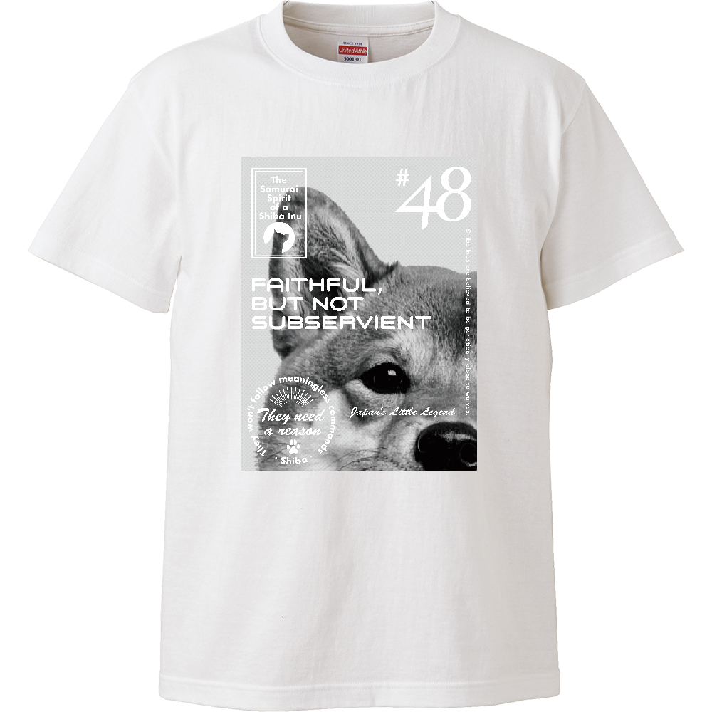 モノクロ柴【赤毛】／柴犬 Tシャツ［5.6oz  High］