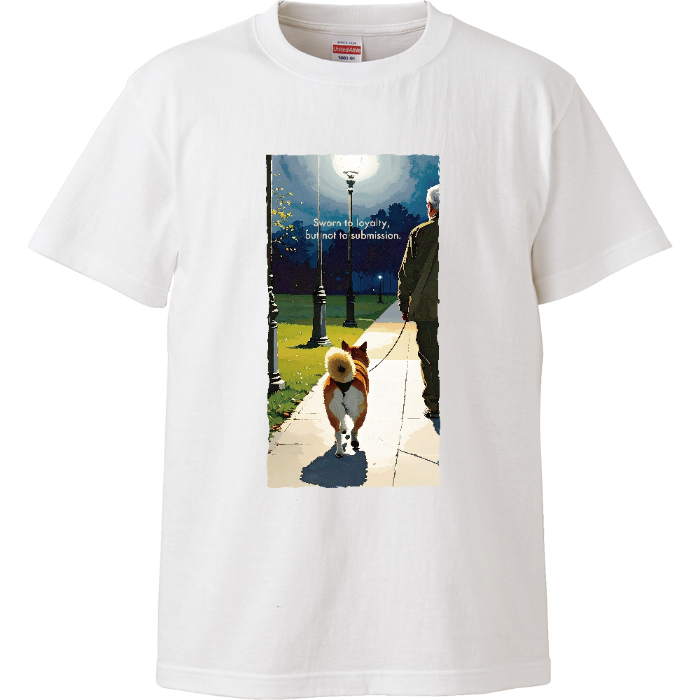 じいちゃんと散歩【従順柴】／柴犬 Tシャツ［5.6oz  High］